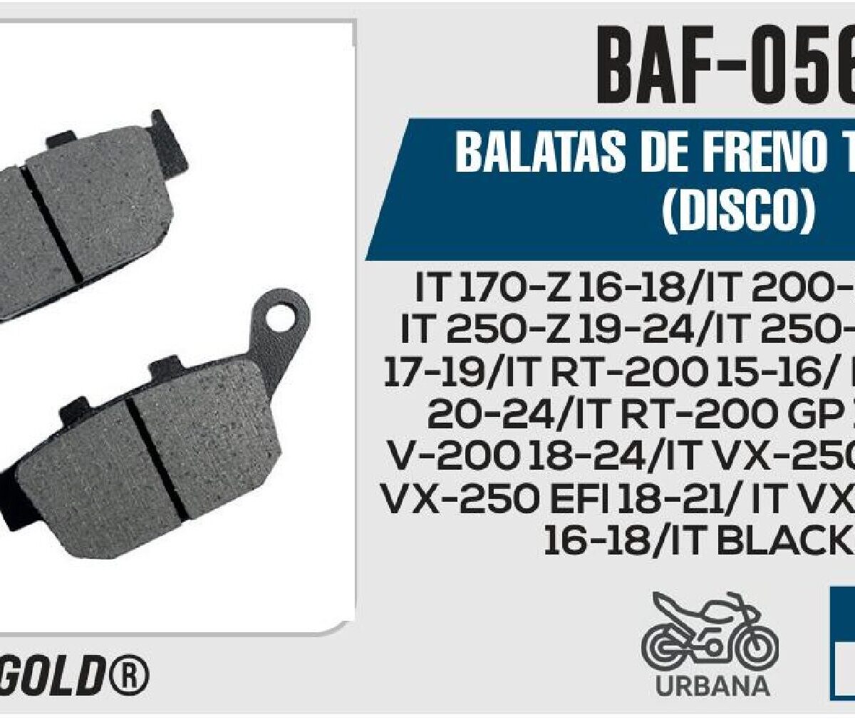 BALATAS DE FRENO TRASERO DISCO