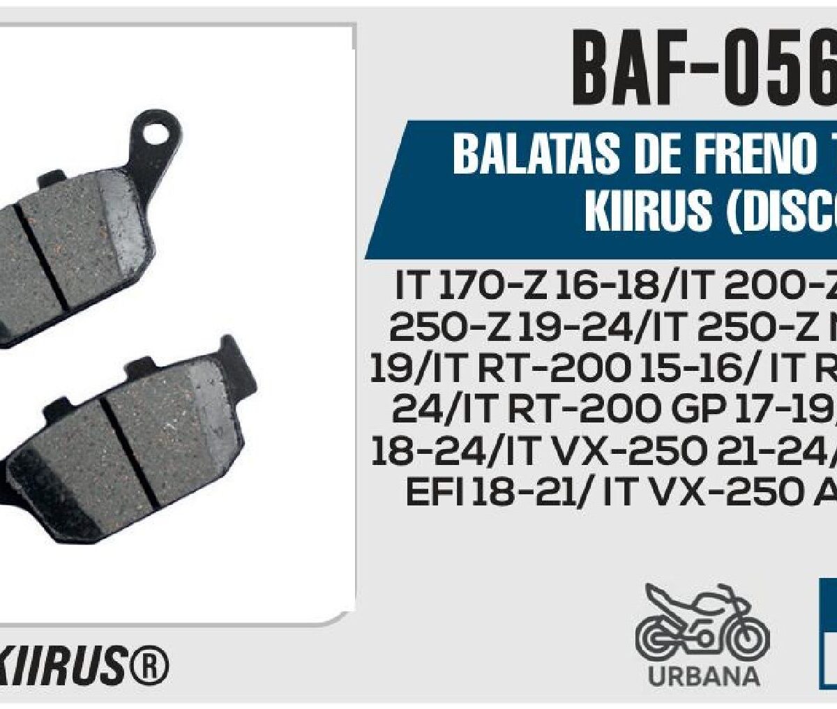 BALATAS DE FRENO TRASERO KIIRUS (DISCO)