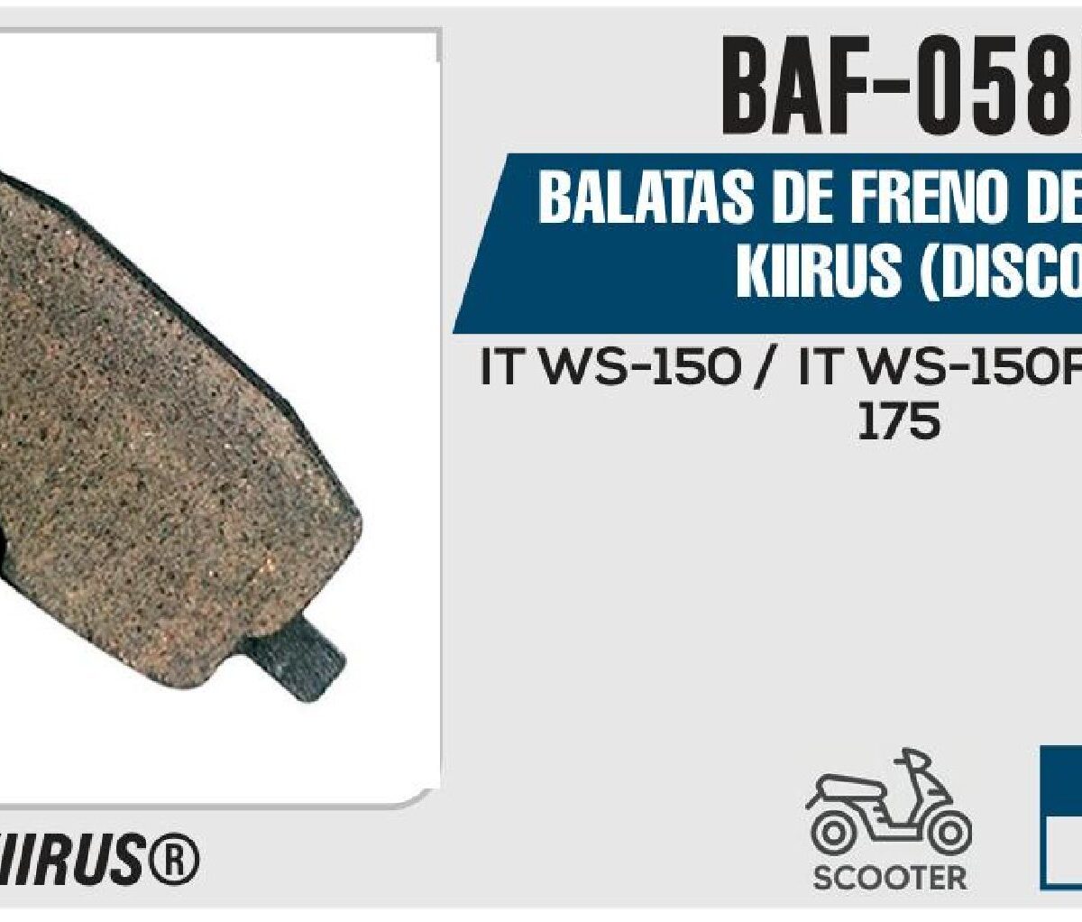 BALATAS DE FRENO DELANTERO KIIRUS (DISCO) / BAF-058F