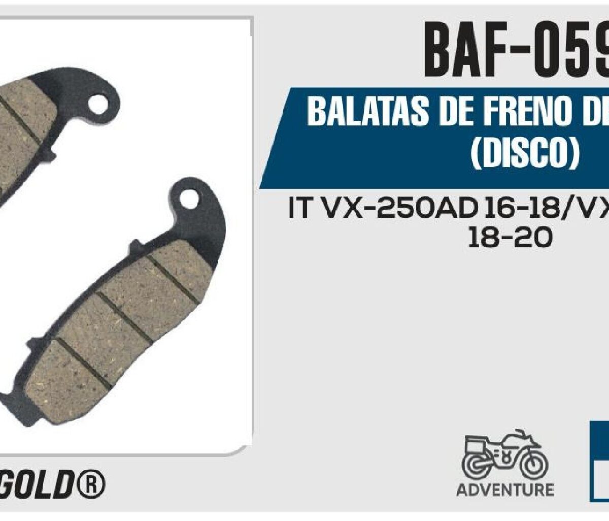BALATAS DE FRENO DELANTERO (DISCO)