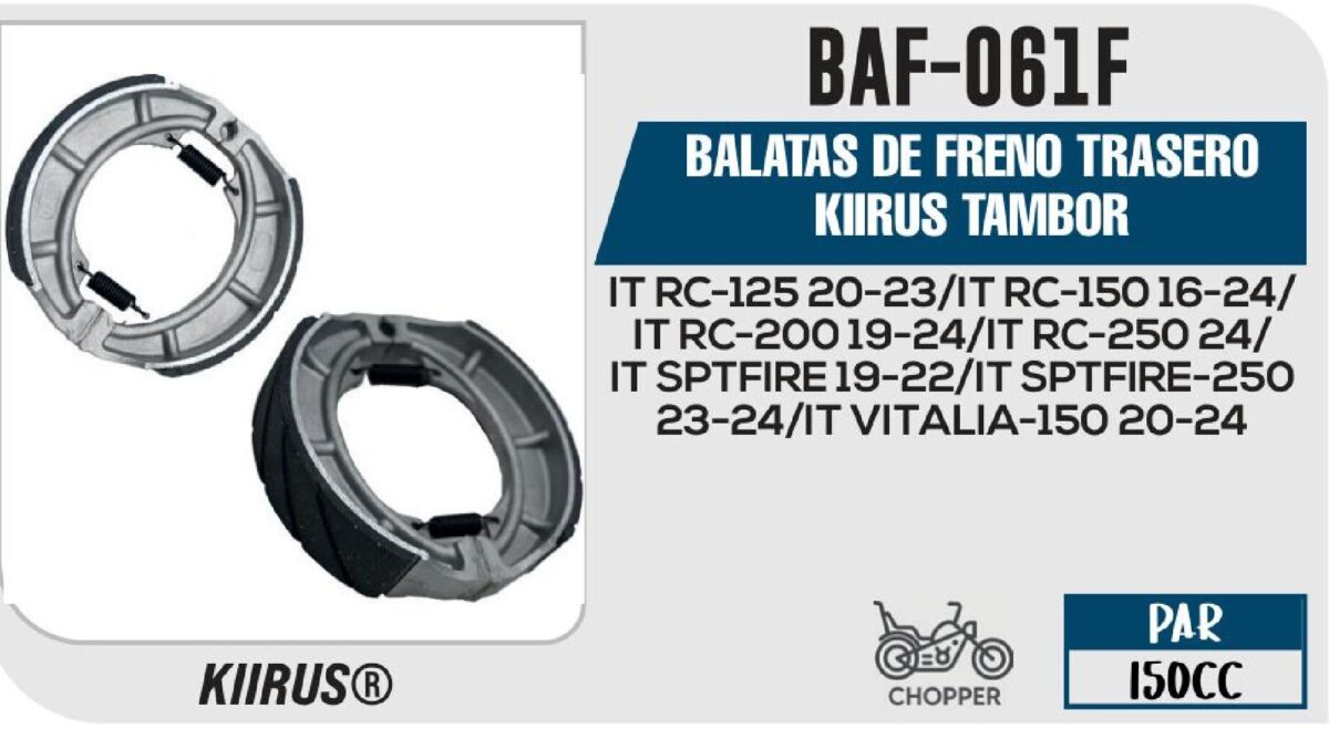 BALATAS DE FRENO TRASERO TAMBOR