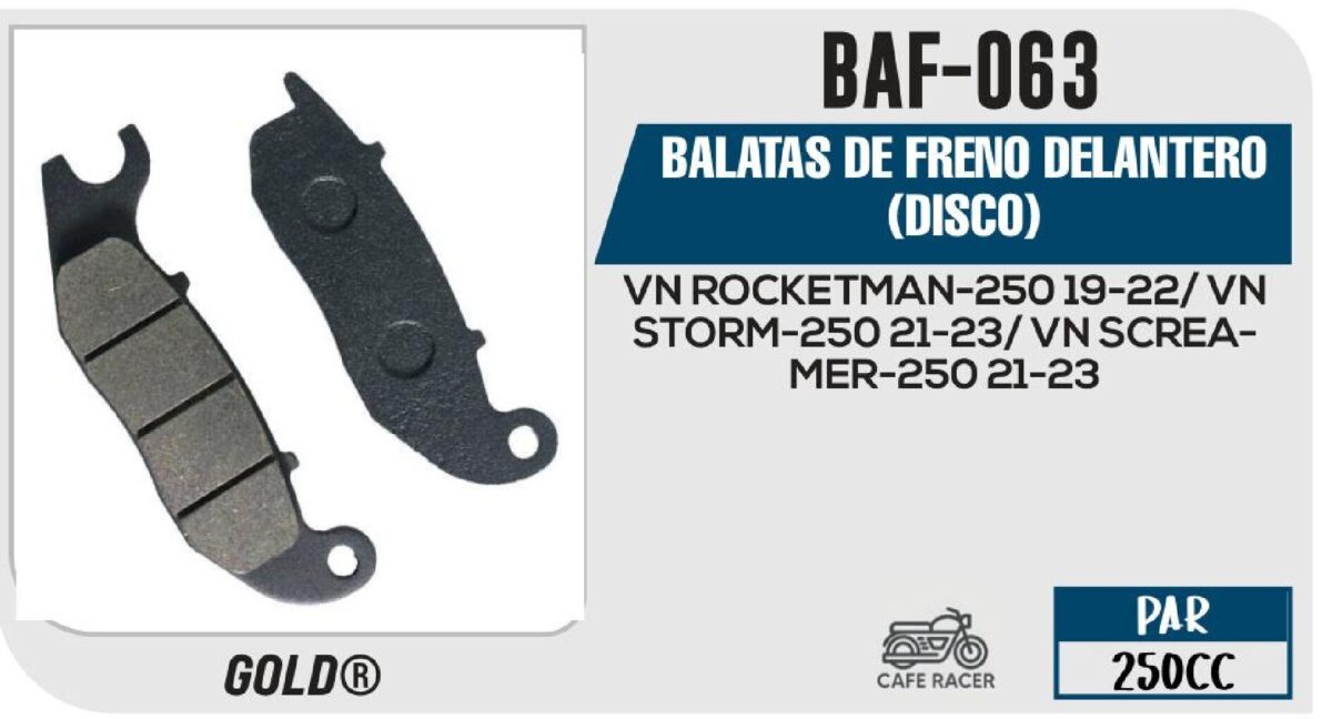 BALATAS DE FRENO DELANTERO (DISCO)