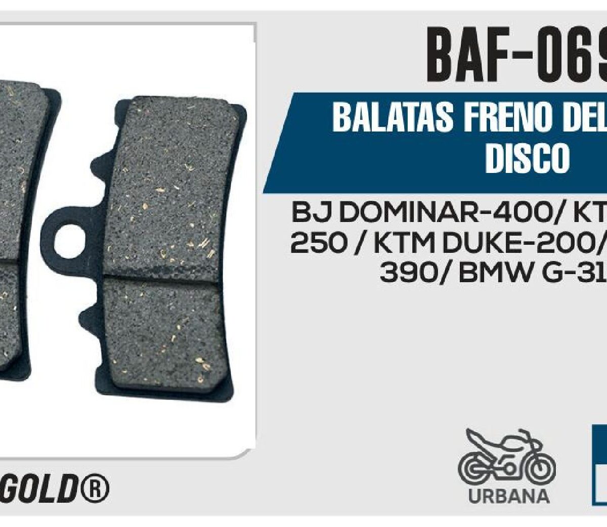 BALATAS FRENO DELANTERO DISCO