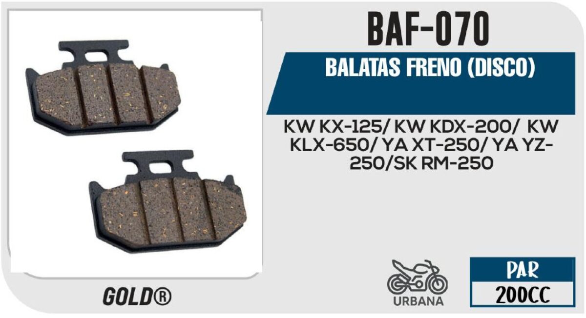 BALATAS FRENO (DISCO) (ALESSIA GOLD )