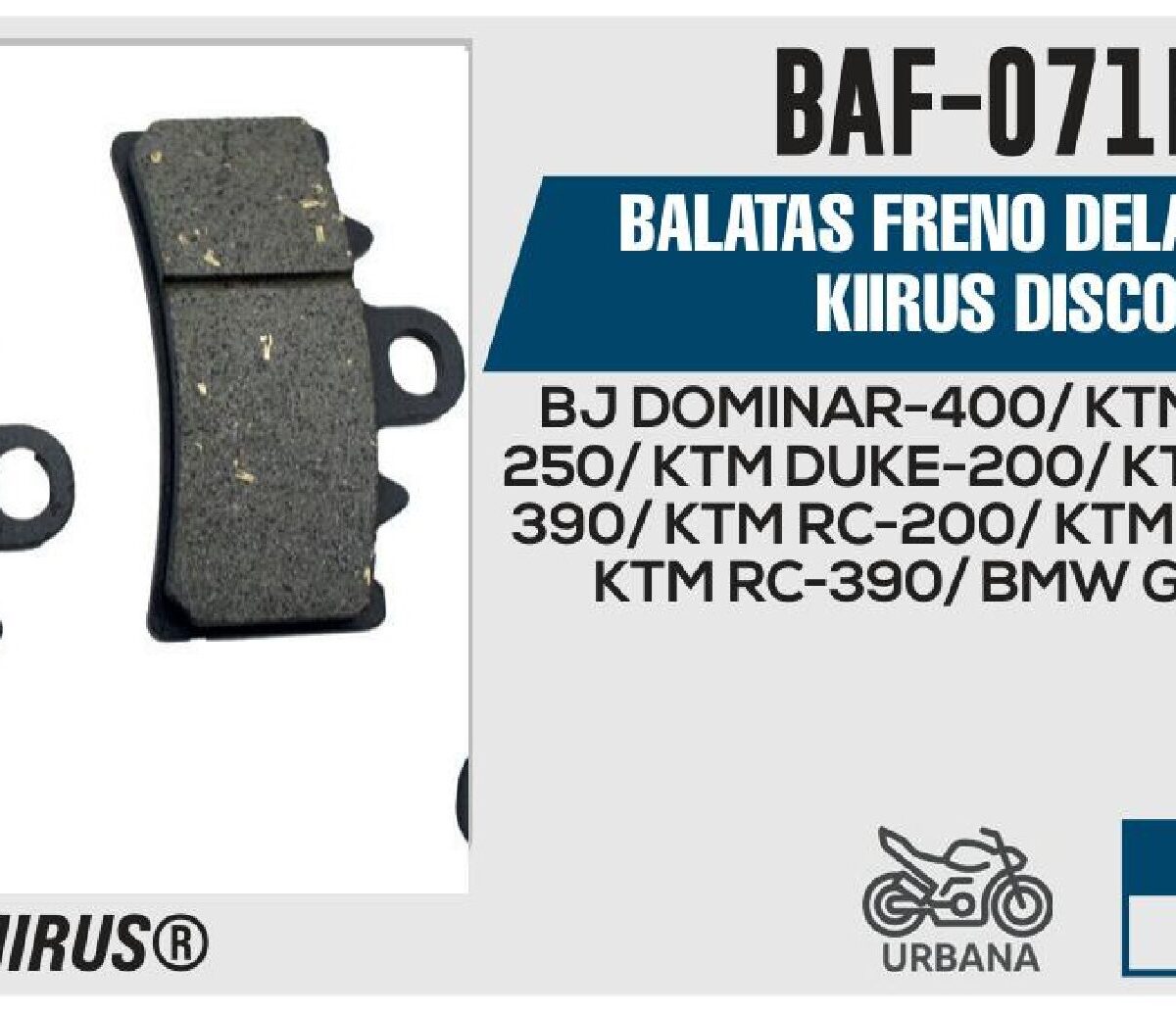 BALATAS FRENO DELANTERO DISCO