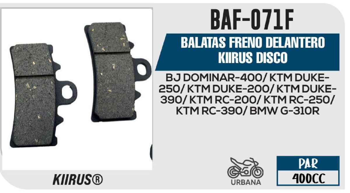 BALATAS FRENO DELANTERO DISCO