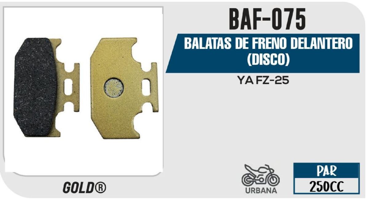 BALATAS DE FRENO TRASERO (DISCO)