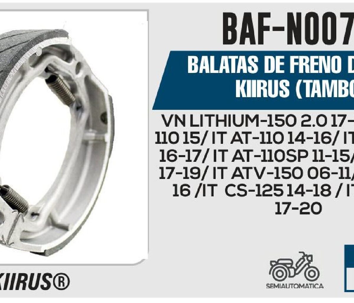 BALATAS DE FRENO DEL/TRAS KIIRUS (TAMBOR)