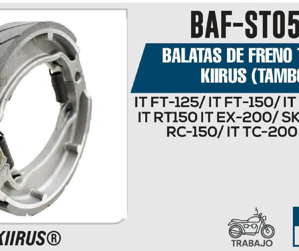 BALATAS DE FRENO TRASERO KIIRUS (TAMBOR)