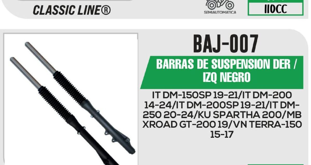 BARRAS DE SUSPENSIÓN DER / IZQ NEGRO