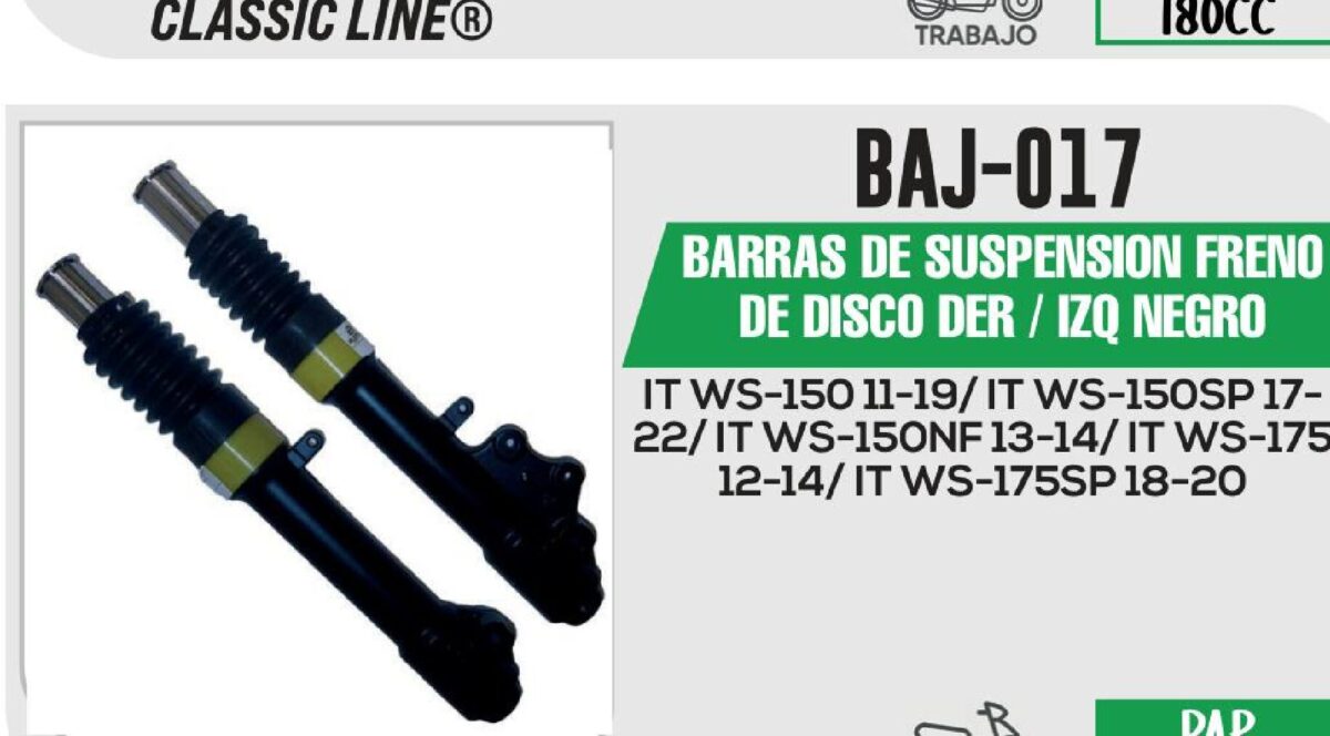 BARRAS DE SUSPENSIÓN DER / IZQ NEGRO