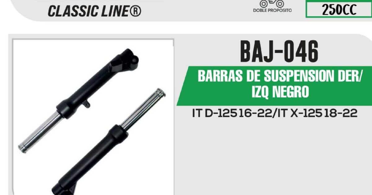 BARRAS DE SUSPENSION DER/IZQ NEGRO
