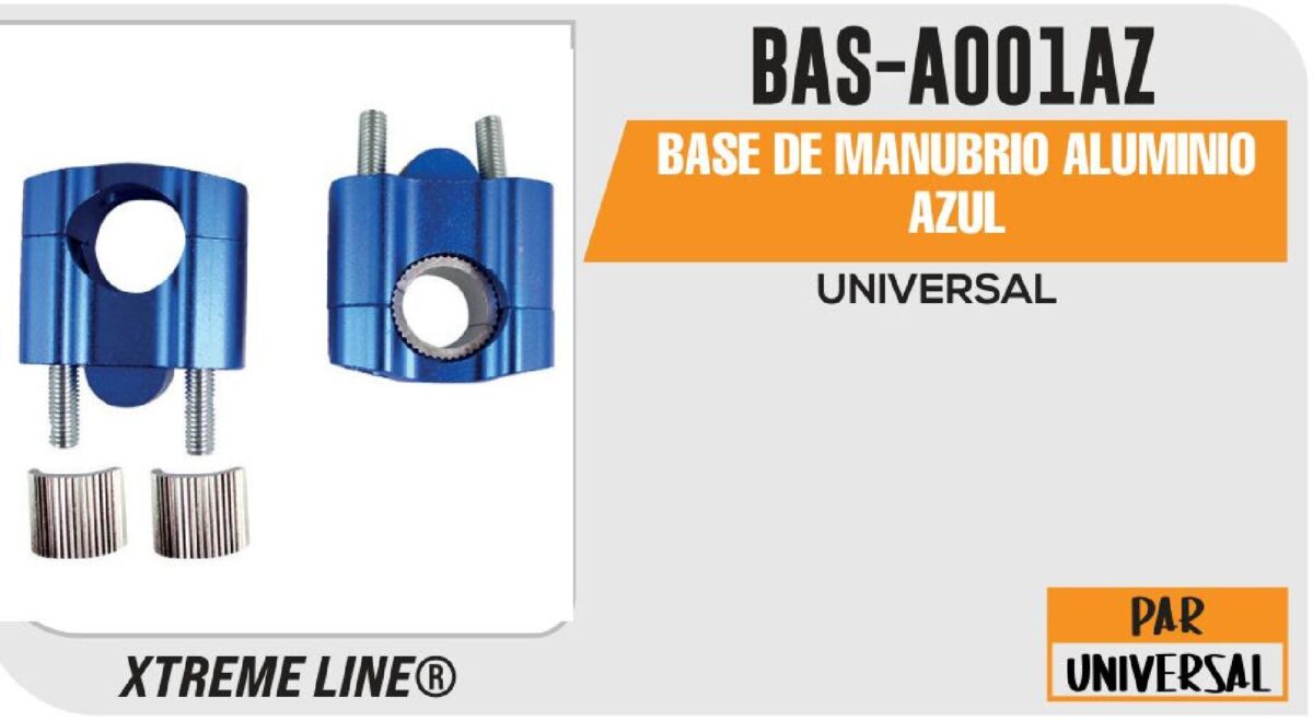 BASE DE MANUBRIO ALUMINIO AZUL