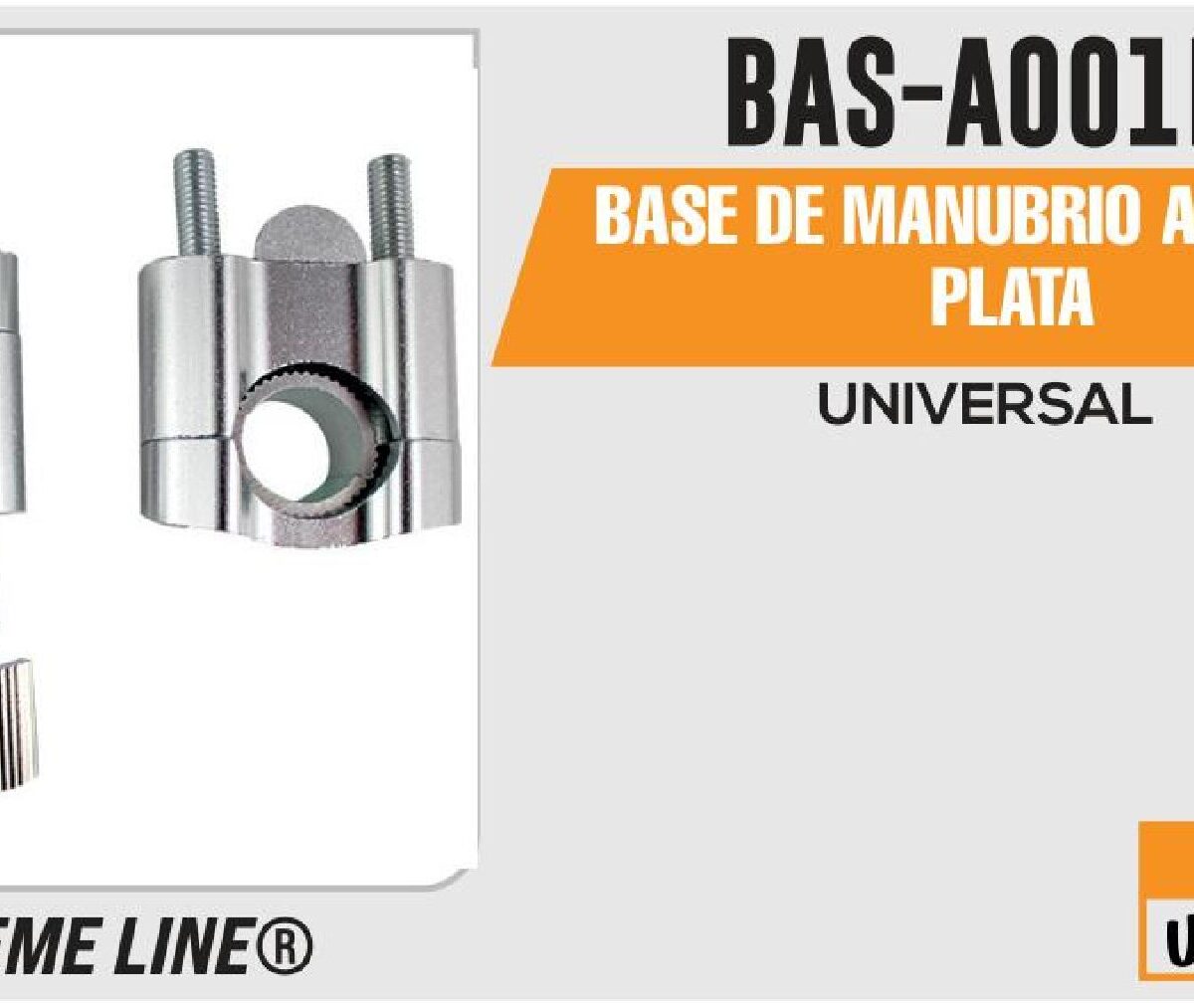BASE DE MANUBRIO ALUMINIO PLATA
