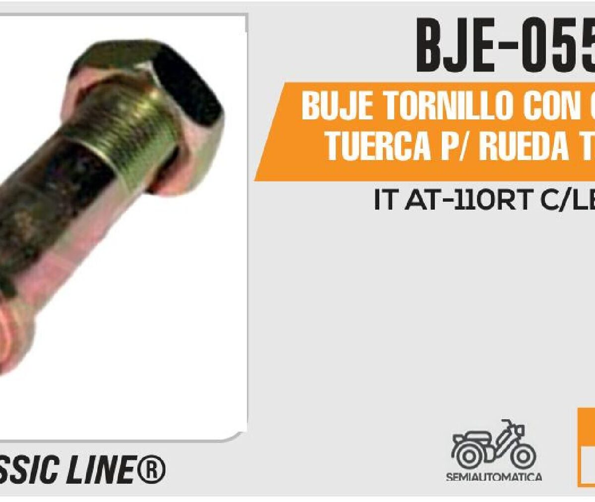 BUJE TORNILLO CON CUERDA Y TUERCA P/ RUEDA TRASERA