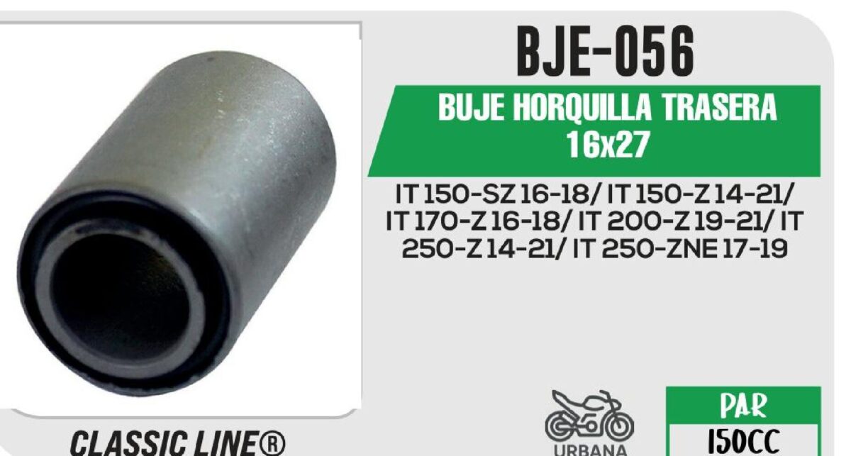 BUJE HORQUILLA TRASERA 16 x 27