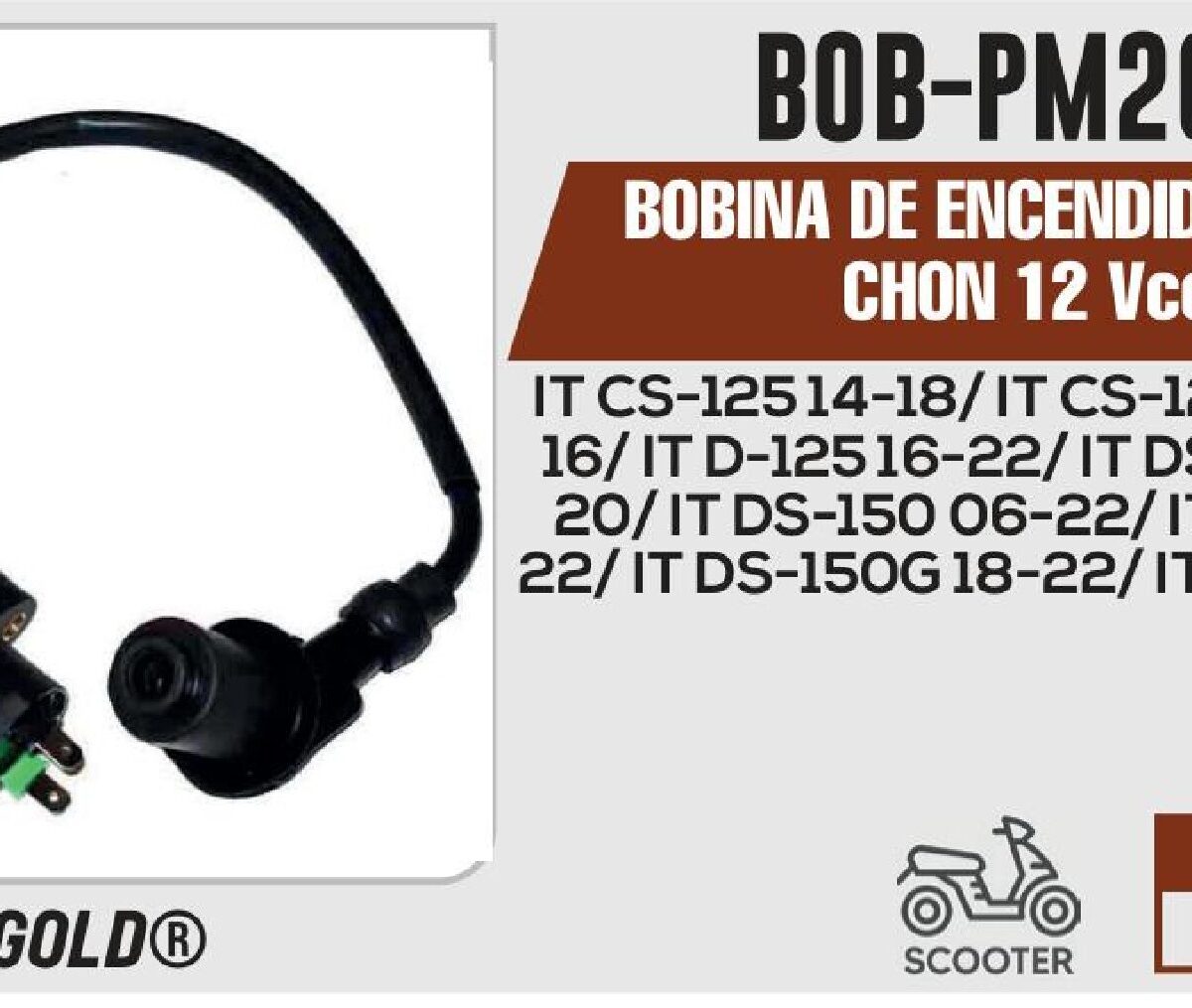 BOBINA DE ENCENDIDO CAPUCHON 12 Vcc / BOB-PM206