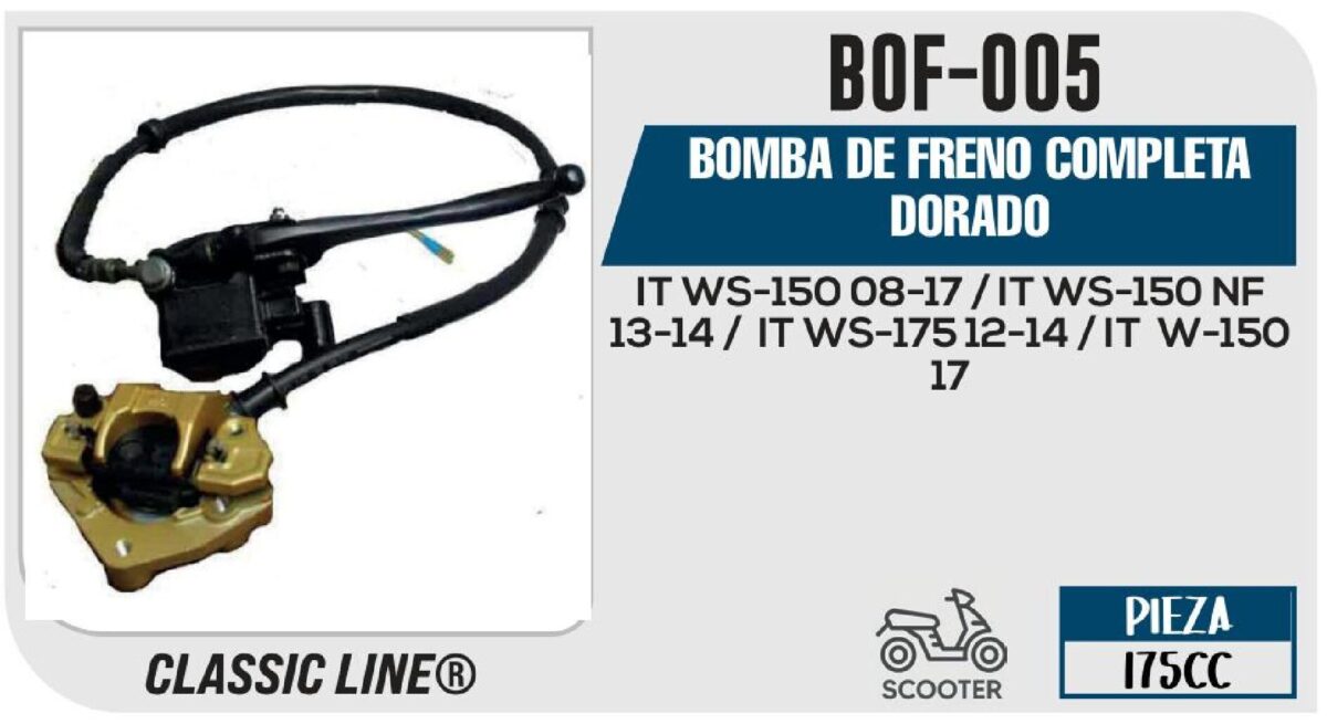 BOMBA DE FRENO COMPLETA DORADO