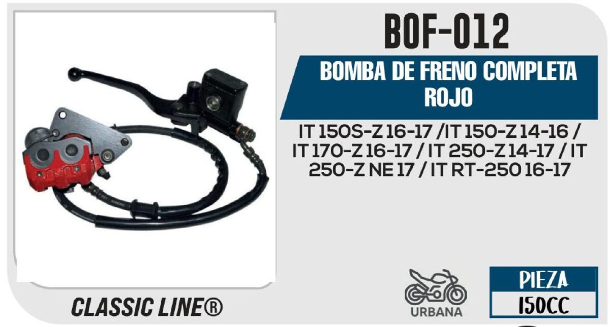 BOMBA DE FRENO COMPLETA ROJO