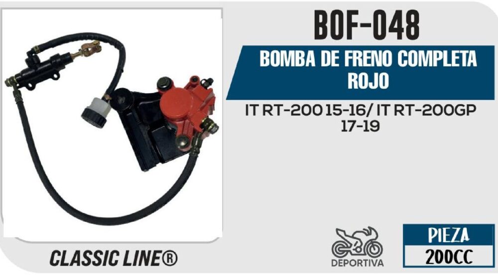 BIKERS - BOMBA DE FRENO COMPLETA ROJO / BOF-048