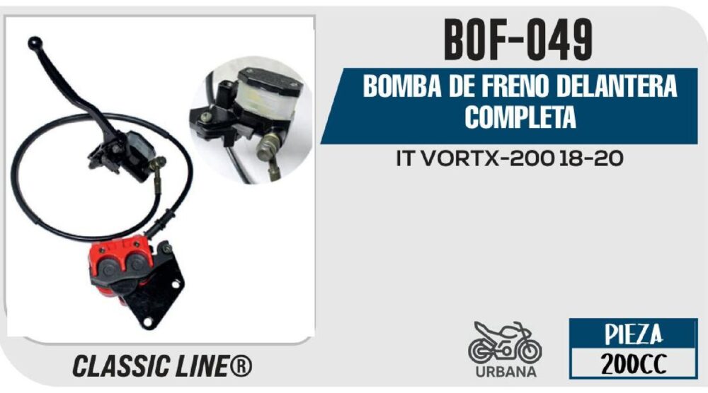 BIKERS - BOMBA DE FRENO DELANTERA COMPLETA / BOF-049
