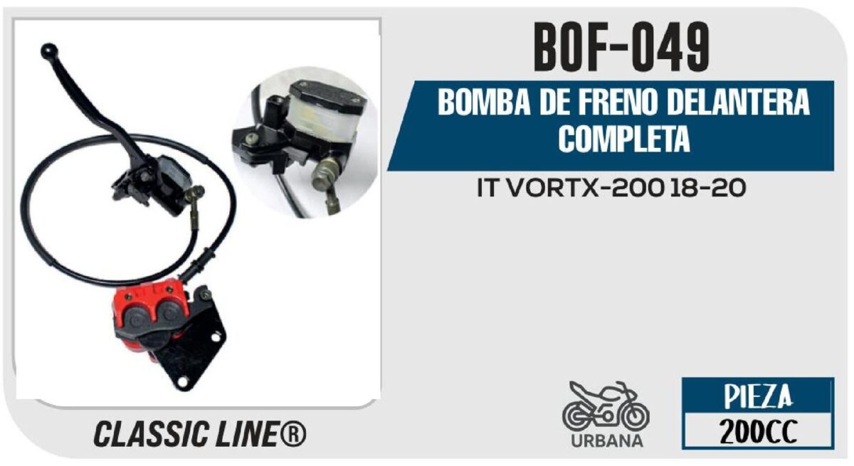 BIKERS - BOMBA DE FRENO DELANTERA COMPLETA / BOF-049