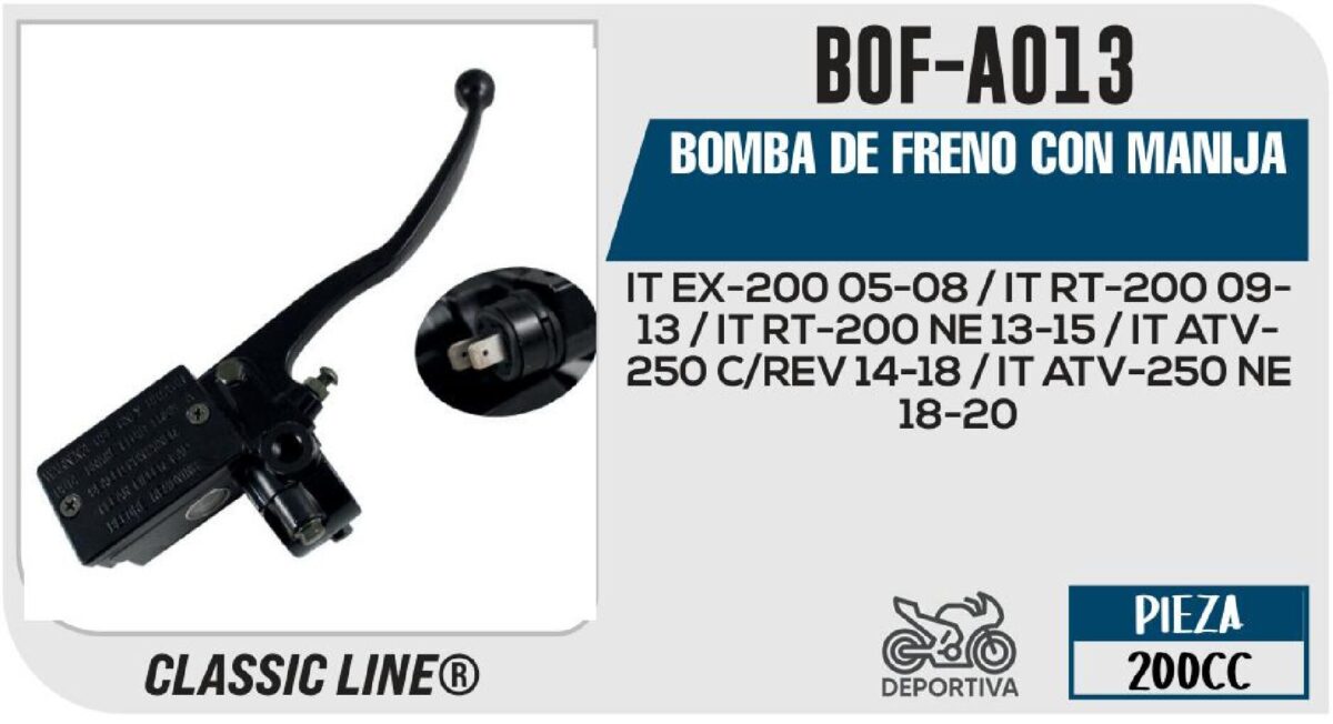 BOMBA DE FRENO CON MANIJA
