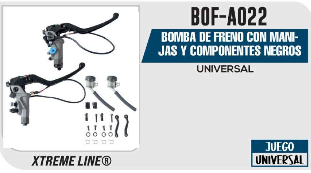 BOMBA DE FRENO CON MANIJAS Y COMPONENTES NEGROS / BOF-A022