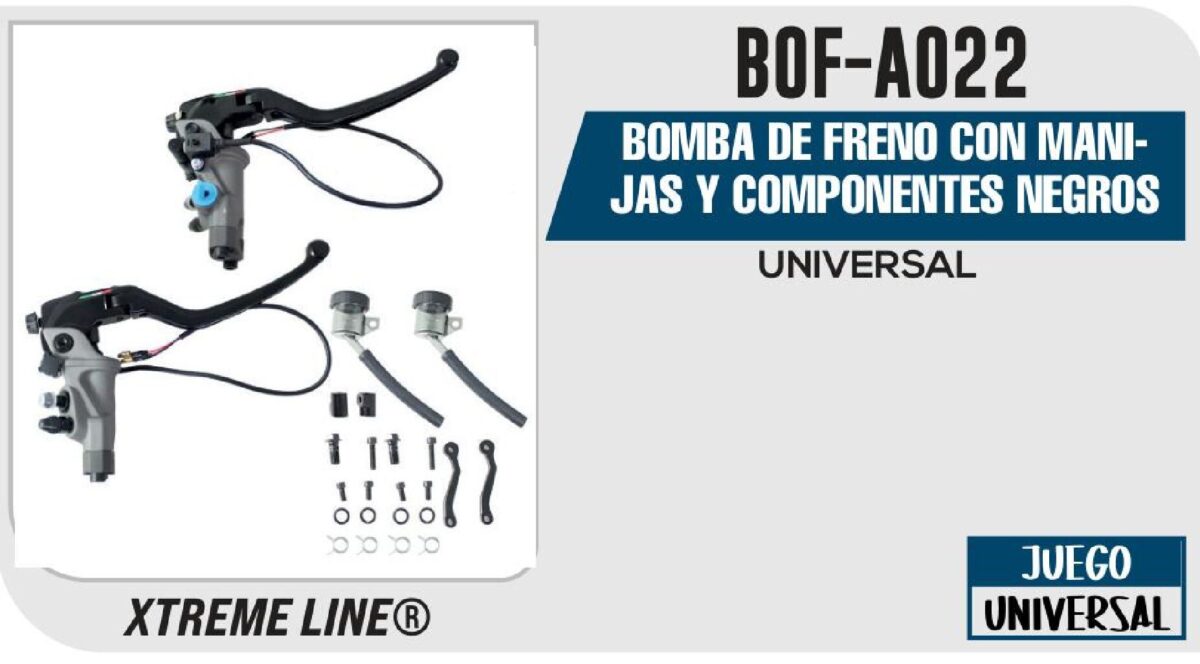 BOMBA DE FRENO CON MANIJAS Y COMPONENTES NEGROS / BOF-A022