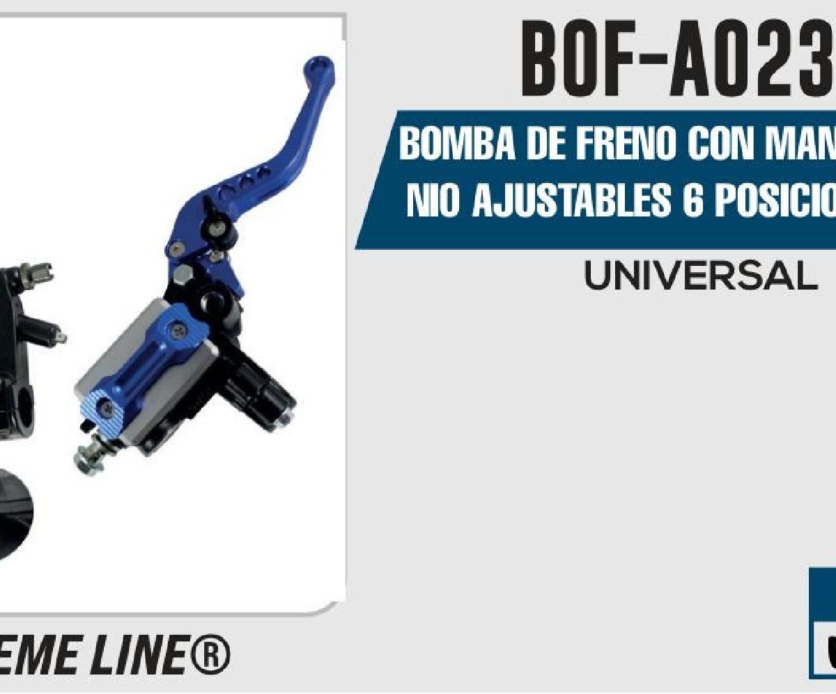 BOMBA DE FRENO CON MANIJAS ALUMINIO AJUSTABLES 6 POSICIONES AZULES / BOF-A023AZ