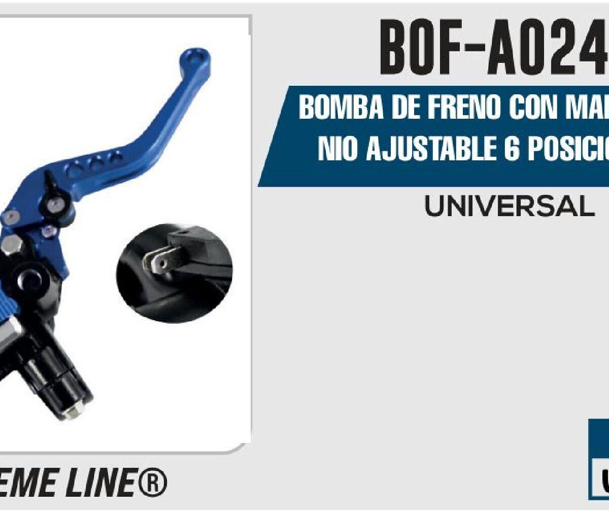BOMBA DE FRENO CON MANIJA ALUMINIO AJUSTABLE 6 POSICIONES AZUL / BOF-A024AZ