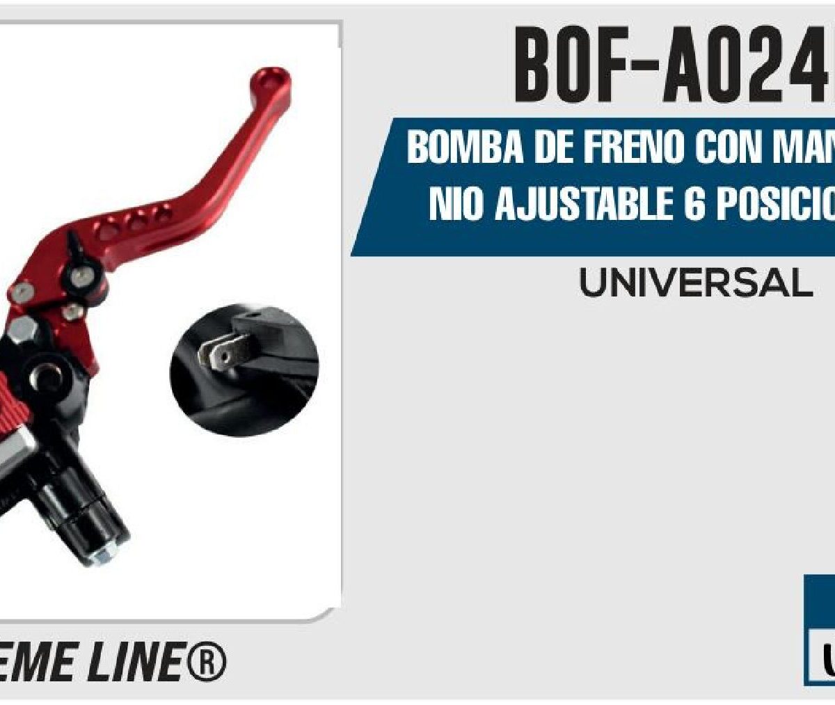 BOMBA DE FRENO CON MANIJA ALUMINIO AJUSTABLE 6 POSICIONES ROJA