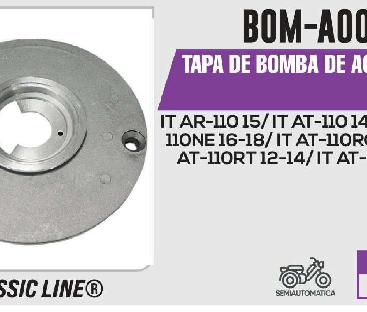 TAPA DE BOMBA DE ACEITE GRIS
