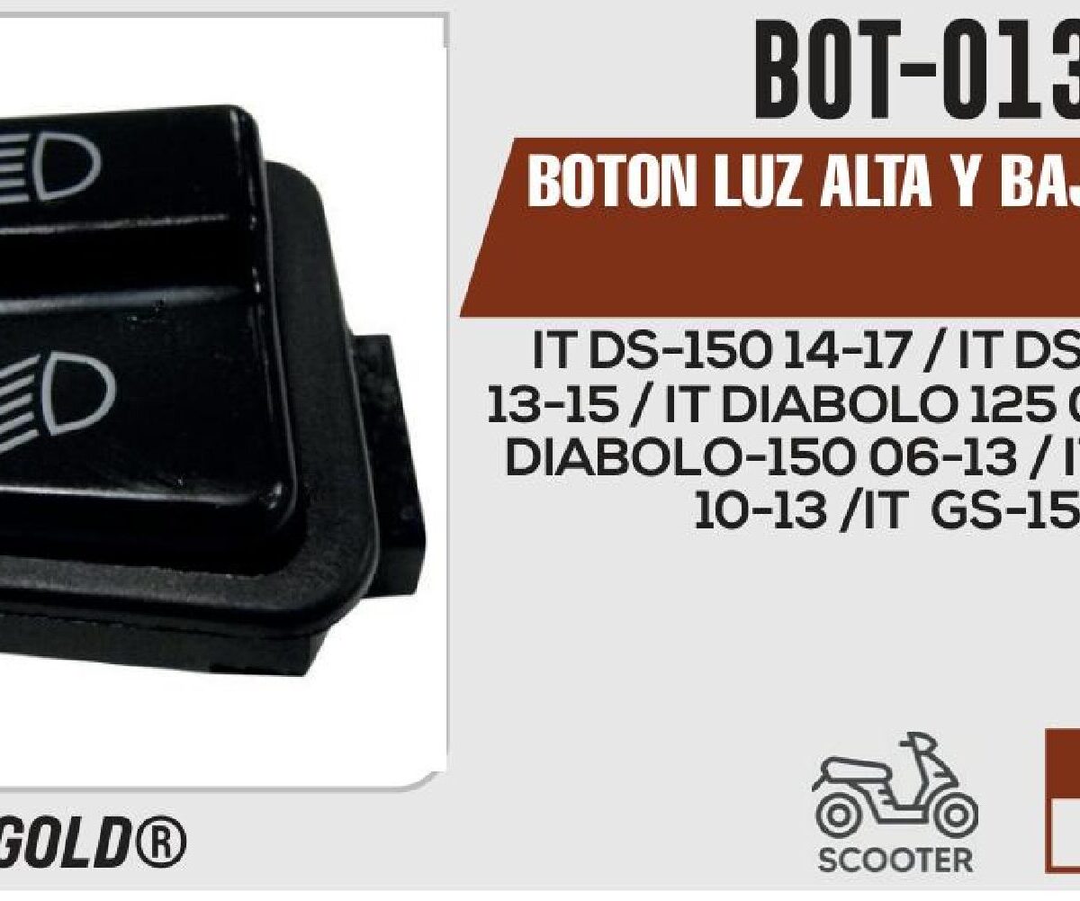 BOTON LUZ ALTA Y BAJA 12Vcc