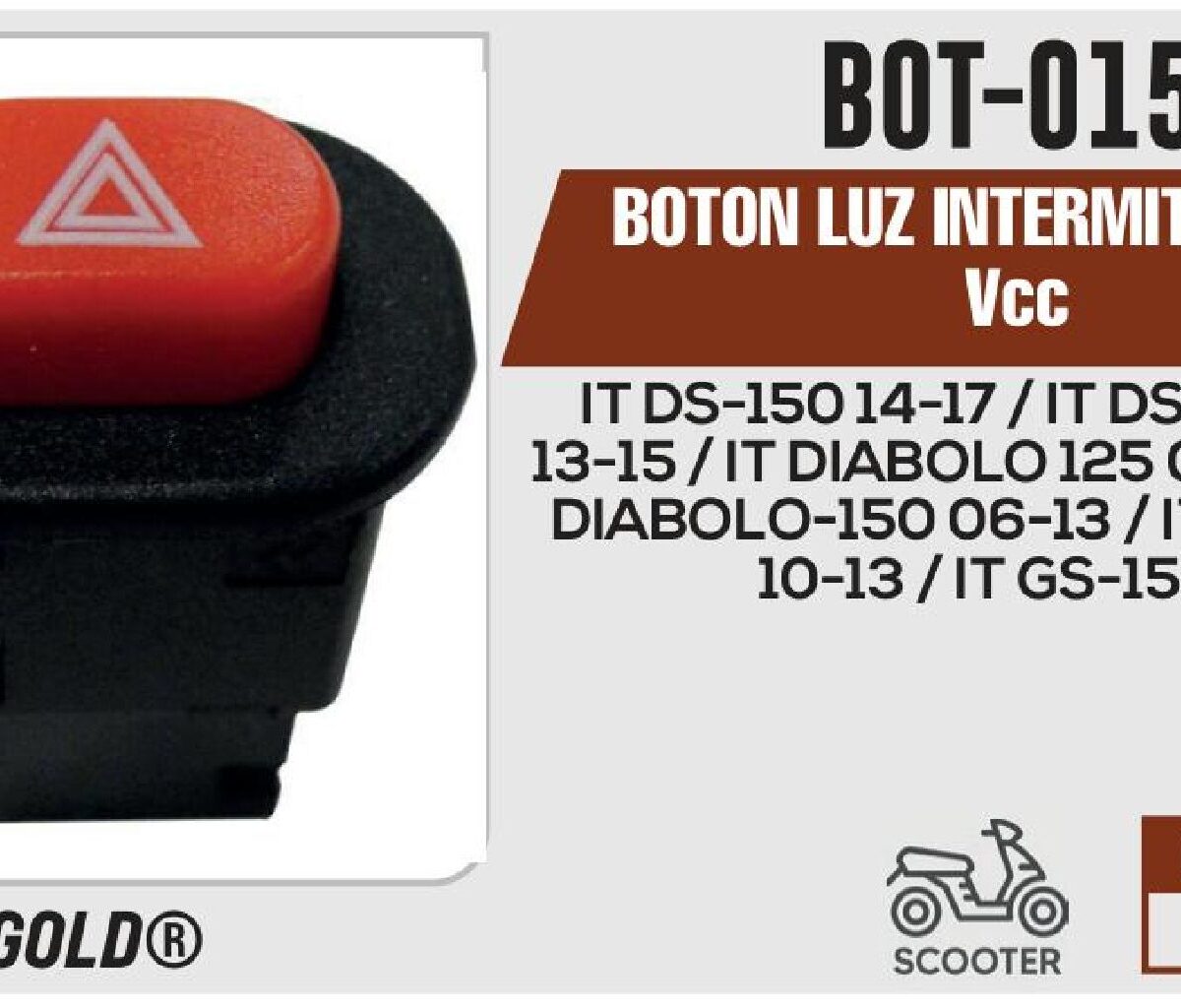 BOTON LUZ INTERMITENTE 12Vcc