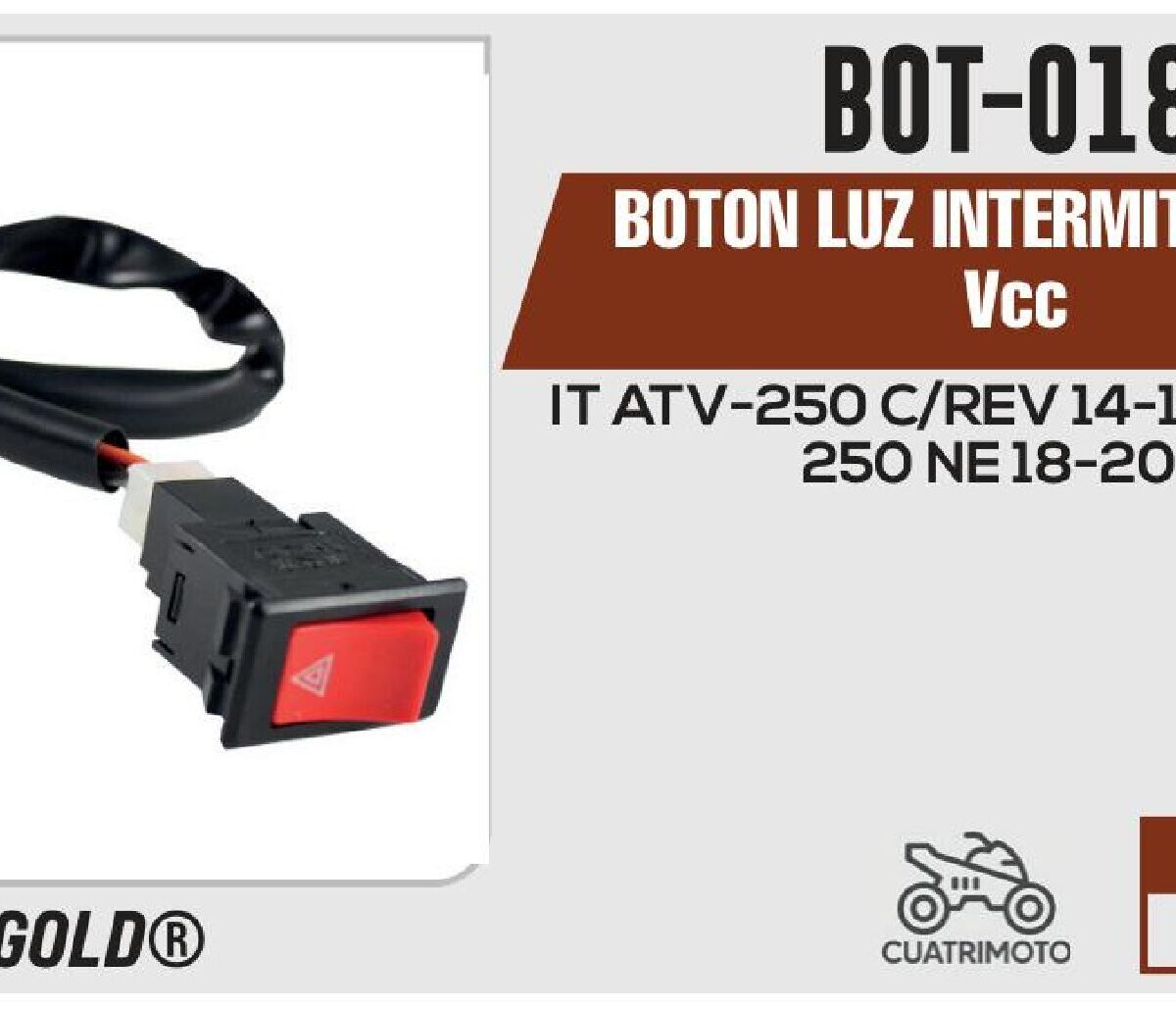 BOTON LUZ INTERMITENTE 12Vcc