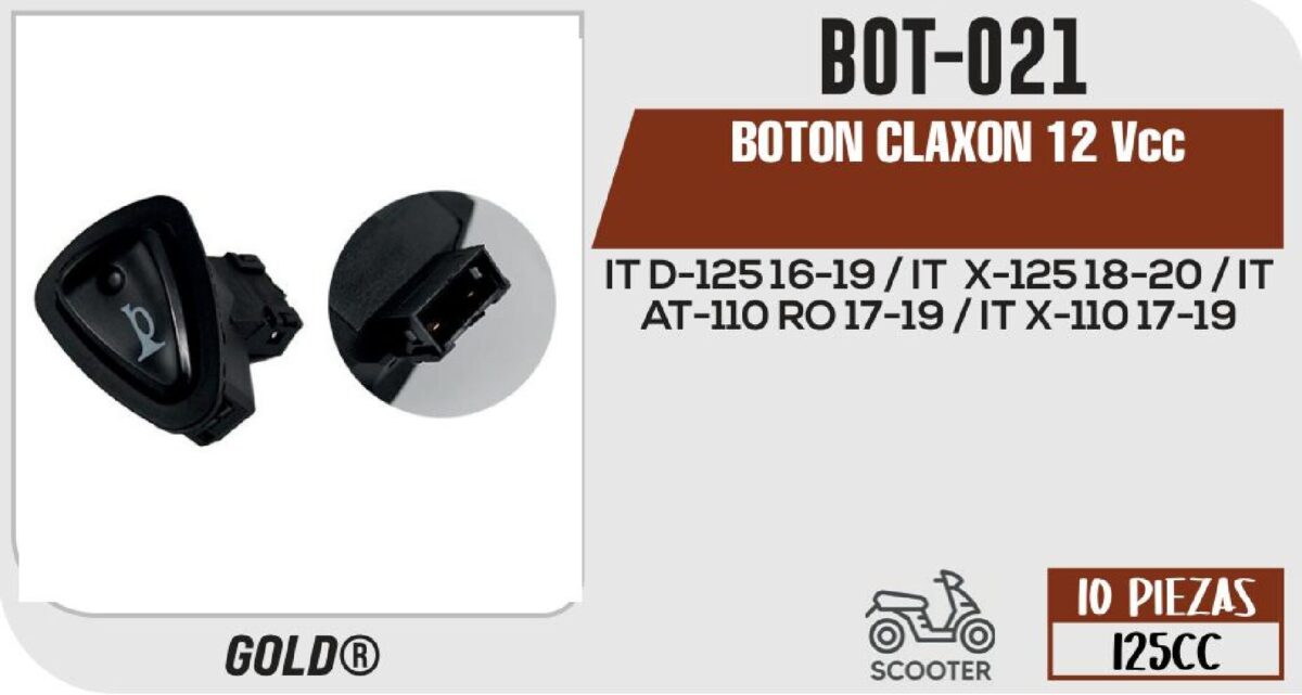 BOTON CLAXON 12Vcc