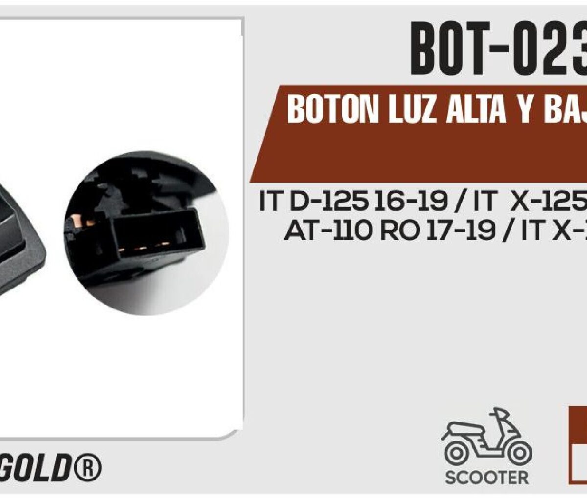 BOTON LUZ ALTA Y BAJA 12Vcc