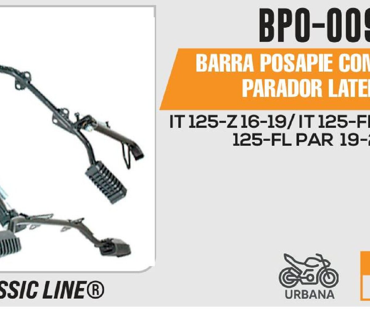 BARRA POSAPIE COMPLETA Y PARADOR LATERAL