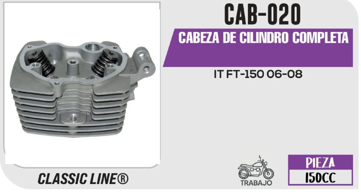 CABEZA DE CILINDRO COMPLETA PLATA