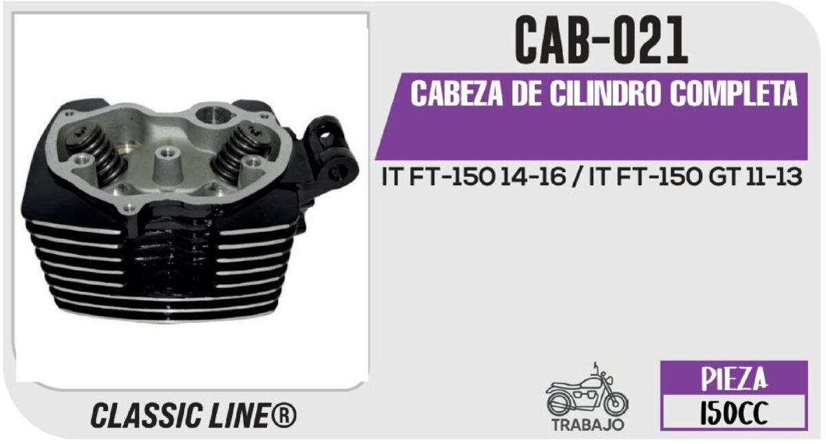 CABEZA DE CILINDRO COMPLETA NEGRO