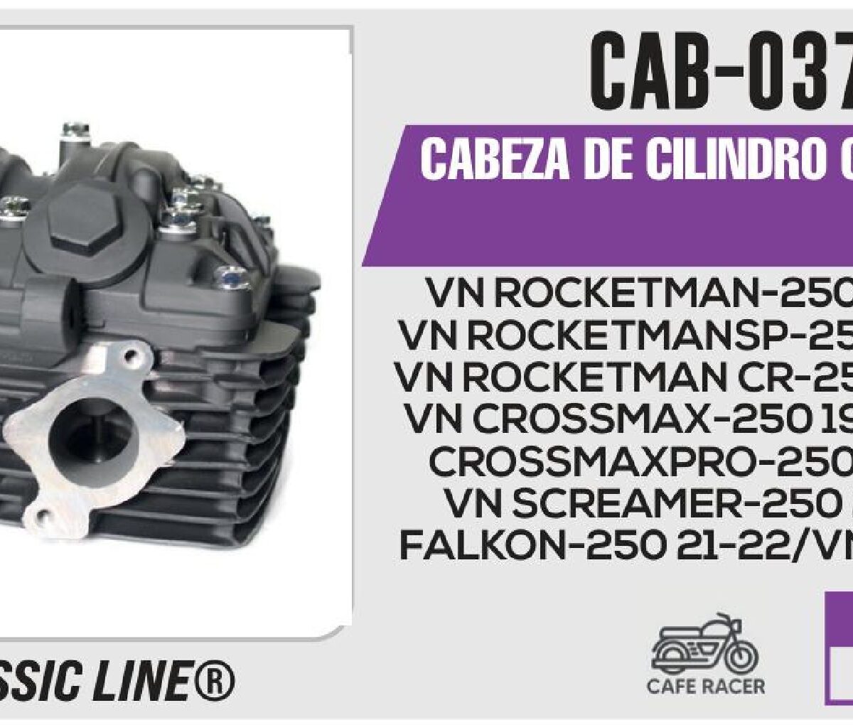 CABEZA DE CILINDRO COMPLETA NEGRO
