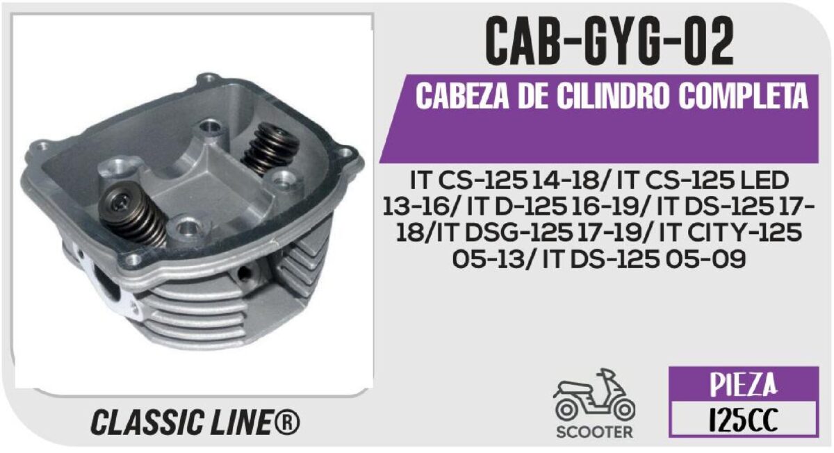 CABEZA DE CILINDRO COMPLETA PLATA