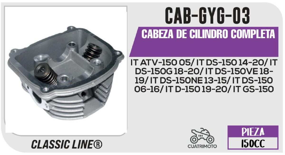CABEZA DE CILINDRO COMPLETA PLATA