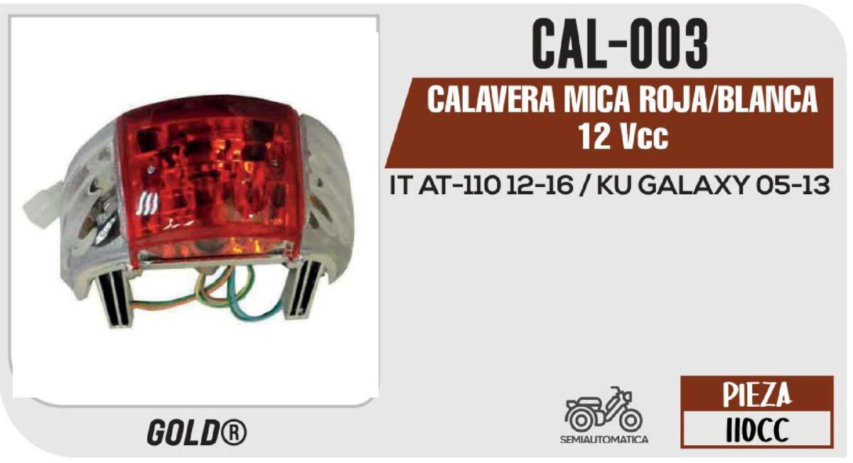 CALAVERA MICA ROJA/BLANCA 12Vcc