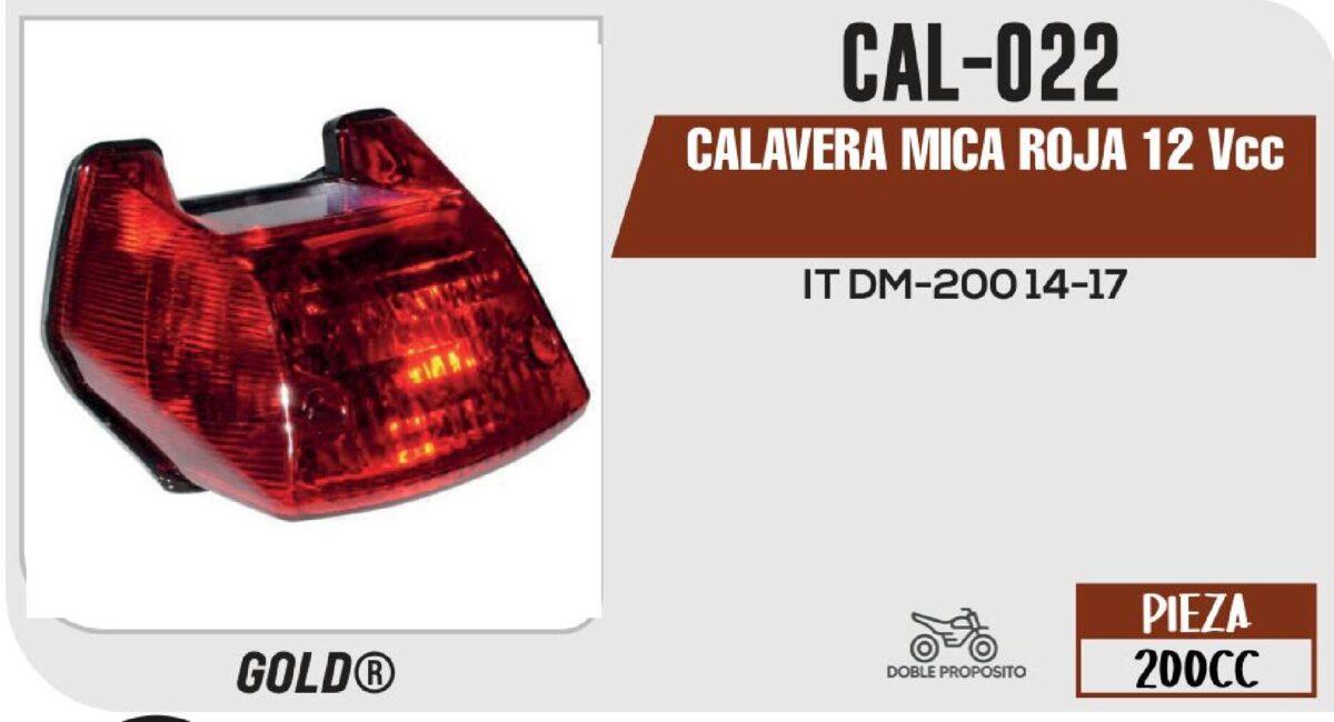 CALAVERA MICA ROJA 12Vcc