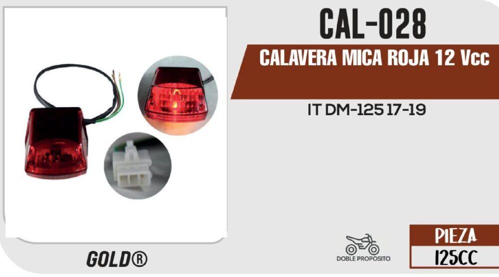 CALAVERA MICA ROJA 12 VCC / CAL-028