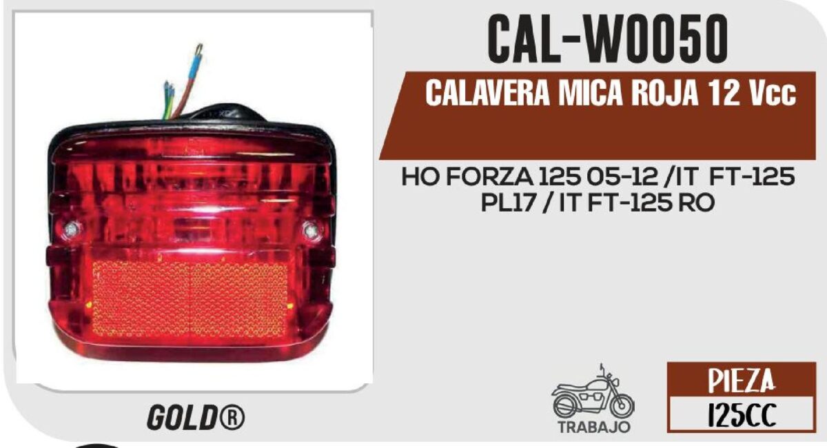 CALAVERA MICA ROJA 12Vcc