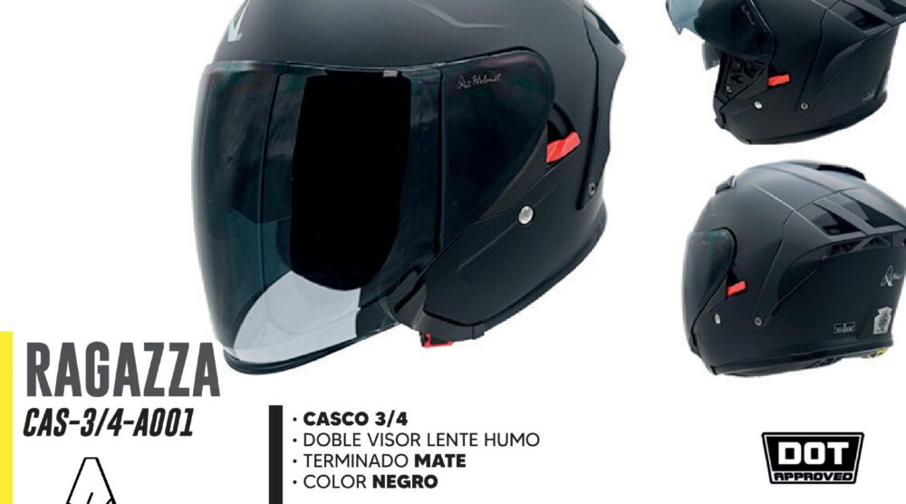 CASCO MODULAR RAGAZZA CERTIFICADO DOT / CAS-3/4-A001-M