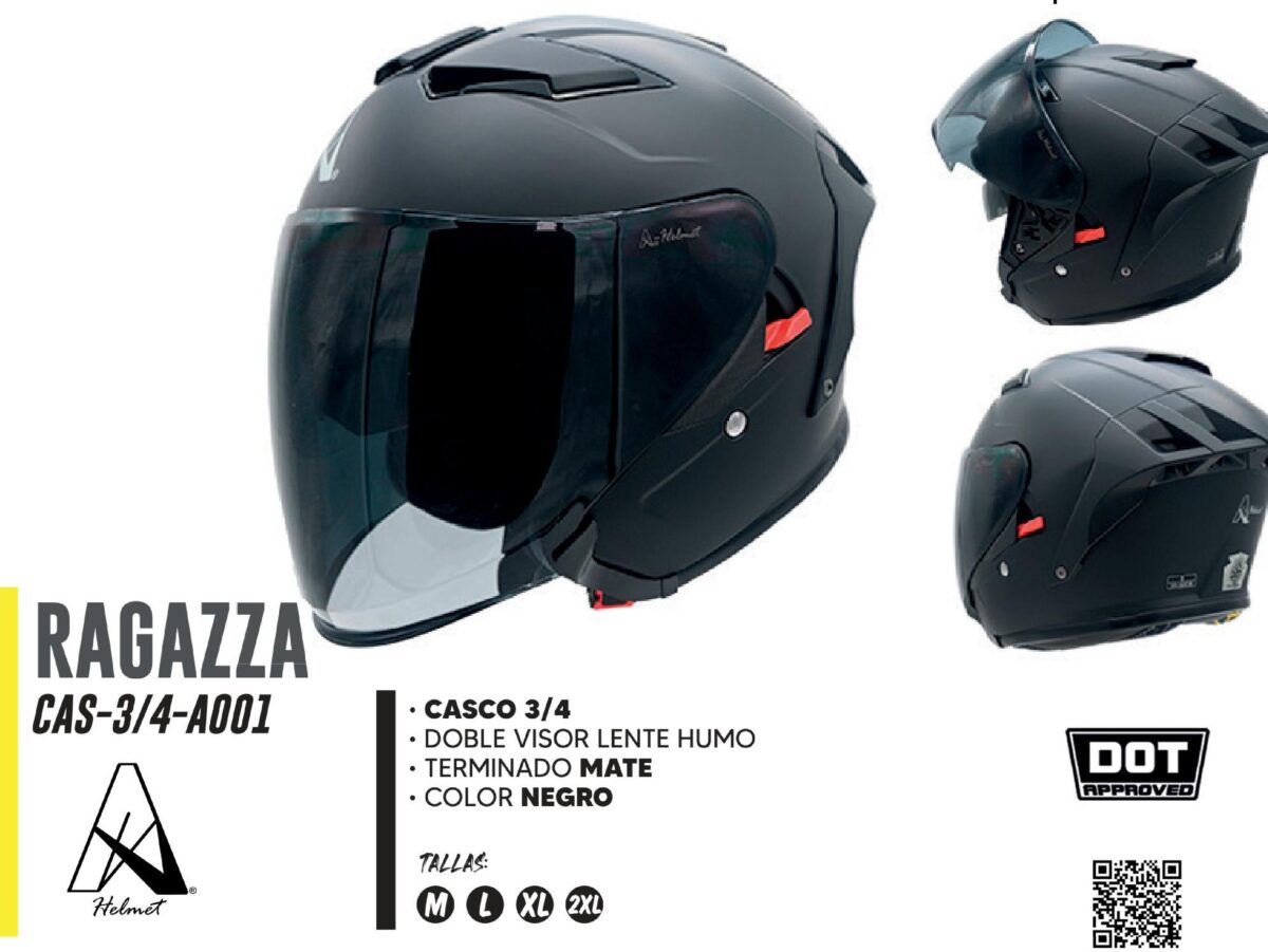CASCO MODULAR RAGAZZA CERTIFICADO DOT / CAS-3/4-A001-M